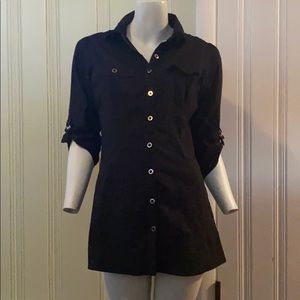 Black collared button down